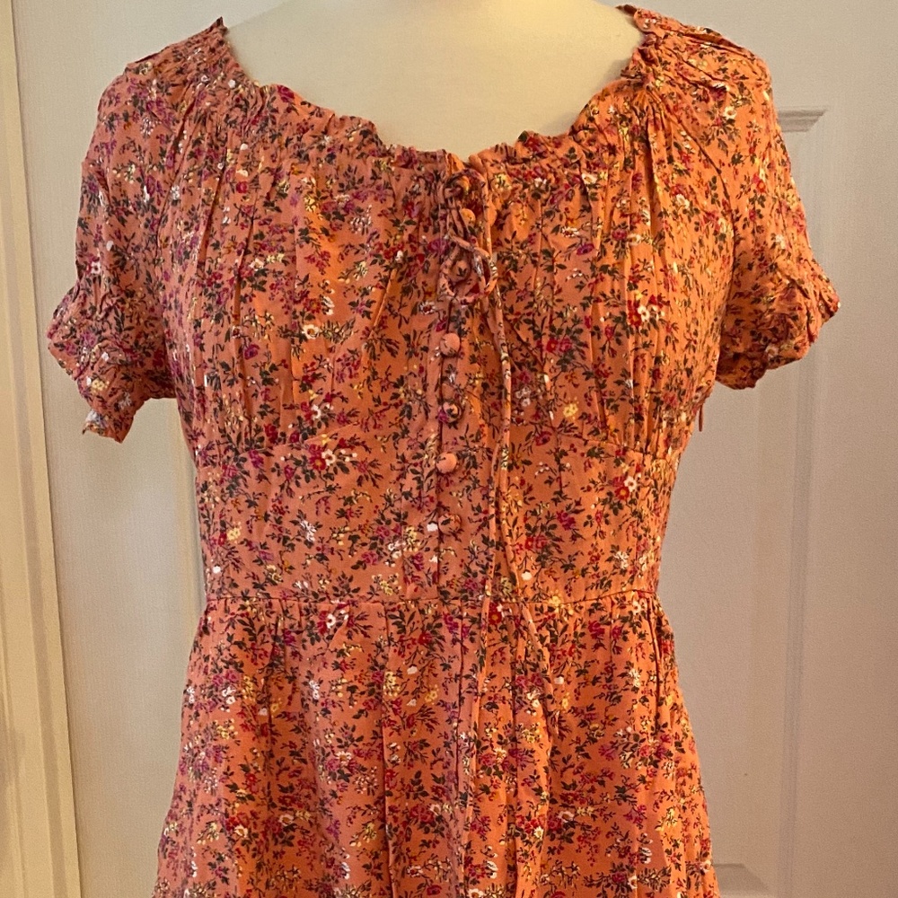 J.CREW PETITE PUFF-SLEEVE PEASANT MINI DRESS IN SOFT RAYON P8
